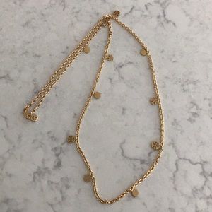 Tory Burch Long Gold Emblem Necklace
